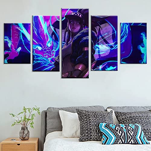 Wondbeau Leinwanddrucke Modulare Wandkunst Wandaufkleber 5 Teiliges Wandbild Druck auf Leinwand Malerei Moderne Abstrakte Poster Mit Rahmen M/100cm×50cm Spielcharakter,Kda Akali Wondbeau Leinwanddrucke Modulare Wandkunst Wandaufkleber 5 Teiliges Wandbild Druck auf Leinwand Malerei Moderne Abstrakte Poster Mit Rahmen M/100cm×50cm Spielcharakter,Kda Akali von Wondbeau