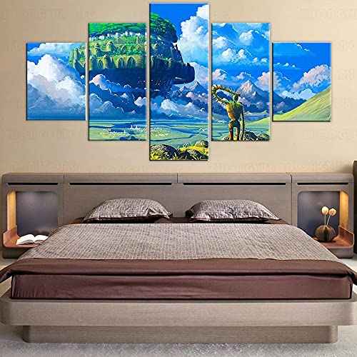 Wondbeau Poster & Kunstdrucke 150×80Cmmiyazaki Hayao Laputa Castle In The Sky 5 Stück Leinwand Kunstdrucke Wandbild Malerei Modulare Wohnkultur Bürodekoration 5 Panel Yk Wondbeau Poster & Kunstdrucke 150×80Cmmiyazaki Hayao Laputa Castle In The Sky 5 Stück Leinwand Kunstdrucke Wandbild Malerei Modulare Wohnkultur Bürodekoration 5 Panel Yk von Wondbeau
