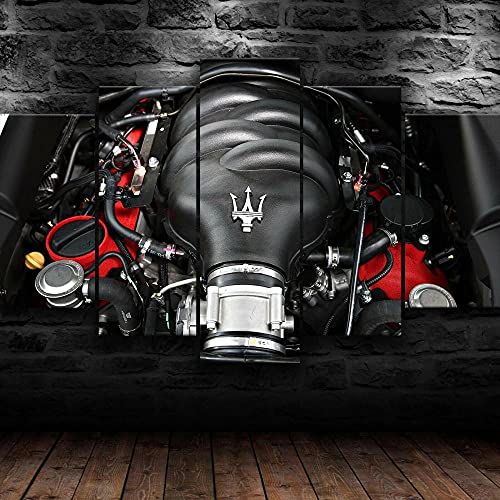 WondbeauPoster And Kunstdrucke Kein Rahmen 150×80Cm Maserati Racing Car Motor 5 Stück Leinwand Wand Kunstdruck Wohnkultur Hd Bilder 5 Panel Poster Gemälde Wohnzimmer von Wondbeau