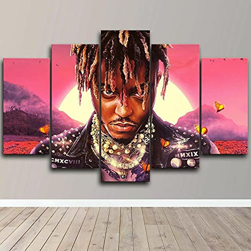 WondbeauPoster And Kunstdrucke Kein Rahmen 150×80Cm American Rapper 5 Stück Leinwand Wand Kunstdruck Wohnkultur Hd Bilder 5 Panel Poster Gemälde Wohnzimmer von Wondbeau