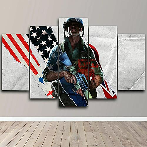 WondbeauPoster And Kunstdrucke Kein Rahmen 150×80Cm Kalter Krieg 5 Stück Leinwand Wand Kunstdruck Wohnkultur Hd Bilder 5 Panel Poster Gemälde von Wondbeau