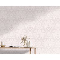Leichte Verzierte Muster Tapete, Abnehmbare Rosa Beige Abstrakte Etno Schlafzimmer Tapete von Wondeca