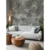 stein Pflanzen Tapete, Abnehmbare Braune Beige Tapete Blätter, Etno Schlafzimmer von Wondeca