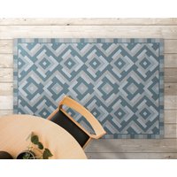 Dunkelgrüne Mosaik-Vinylmatte, Lila Vinylboden, Grauer Vinylteppich, Ornament Pvc-Matte, Leicht Zu Reinigen, Bereichsteppich, Tapis Mat von WondecaFloor