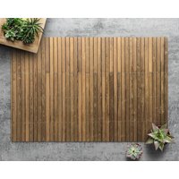 Vinylmatte Mit Holzplanken-Muster, Braune Vinyl-Bodenmatte, Gelber Vinyl-Teppich, Planken-Pvc-Bodenbelag, Geburtstagsgeschenk, Wohndekoration von WondecaFloor