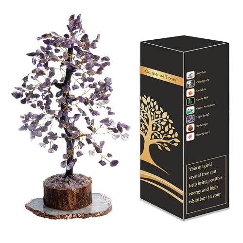 Wonder Care Amethyst-Chakra-Baum des Lebens – Kristallbaum für Positive Energie, handgefertigter Edelsteinbaum – Feng Shui-Dekor, Glücks-Geldbaum – lila Heilung für spirituelle Weisheit von Wonder Care