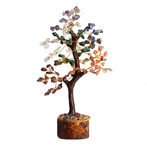 Wonder Care 7 Chakra Kristall Baum des Lebens Heilstein Bonsai Baum Feng Shui Baum für Heimdekoration – 7 Chakra Baum (150 Perlen) von Wonder Care