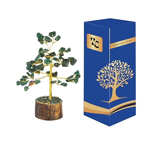 Wonder Care GrünerJadekristallbaum als Heimdekoration Kristalle und Heilsteine Weltraumkristall-Dekorationsbaum Kristallgeschenke Edelsteinbaum Weihnachtsbaum Erntedankgeschenk für Freunde und Familie von Wonder Care