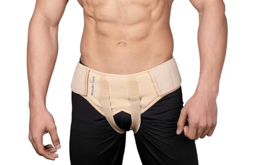 Wonder Care Herniengürtel für Damen und Herren, Leistenbruchorthese, verstellbarer Herniengürtel mit Doppelgurt, Leistenbruchstütze, Schmerzlinderung, mit 2 herausnehmbaren Kompressionspolstern, Wonder Care Herniengürtel für Damen und Herren, Leistenbruchorthese, verstellbarer Herniengürtel mit Doppelgurt, Leistenbruchstütze, Schmerzlinderung, mit 2 herausnehmbaren Kompressionspolstern, von Wonder Care