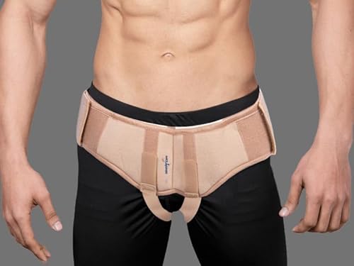 Wonder Care – Leistenbruch-Stützbandage für einzelne/doppelte Leisten- oder Sporthernien mit zwei abnehmbaren Kompressionspolstern und verstellbaren Leistengurten – Hautfarbe XXL Wonder Care – Leistenbruch-Stützbandage für einzelne/doppelte Leisten- oder Sporthernien mit zwei abnehmbaren Kompressionspolstern und verstellbaren Leistengurten – Hautfarbe XXL von Wonder Care