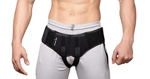 Wonder Care - Black Inguinal Hernia Support Truss forDouble Inguinal or Sports Hernia with Two Removable Compression Pads & Adjustable Groin Straps Surgery & Injury Recover (XL(40"-45")) von Wonder Care
