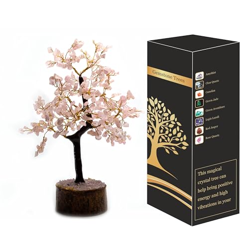 Wonder Care Rose Quartz Crystal Tree for Positive Energy and Home Decorations and Healing Crystal Tree of Life | Money Tree | Crystal Decor | Pink Quartz Crystal | Feng Shui Decor (300 Beads) von Wonder Care