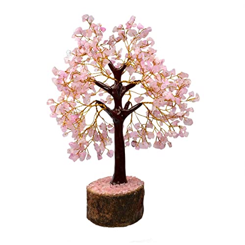 Wonder Care Rose Quartz Crystal Tree for Positive Energy and Home Decorations and Healing Crystal Tree of Life | Money Tree | Crystal Decor | Pink Quartz Crystal | Feng Shui Decor (300 Beads von Wonder Care