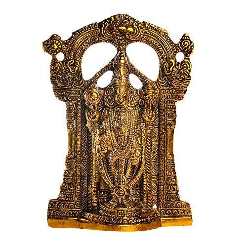 Wonder Care Shree Balaji Tirupati Venkateswara Statue_Große Liebe zum Detail Elfenbein Shrinathji Idol_Antike Oberfläche für Auto-Heimdekoration_Mandir_Geschenk_Hindu Messing Statue_Balaji_Statue-IN von Wonder Care