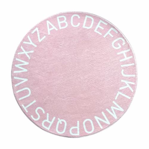 Wonder Space Handgemachte ABC Alphabet Kinder Spielmatte - Weiche Glatte Buchstaben Frühes Lernen rutschfeste Kleinkindergarten-Teppich, Ideal für Innenraum Bodenteppich Dekorationen (1.2M, Rosa) von Wonder Space