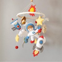 Baby Mobile Raum Für Jungen, Astronauten Mobile, Planeten Weltraum Kinderzimmer, Rakete, Satelliten Junge, Kinderbett Mobile von WonderBabyDecor