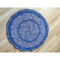 Wunderschönes Mandala "Helios" Tischdecke Mitteldecke Kissenhülle Rund 49 cm Aus 100% Reiner Baumwolle/Cotton von WonderCrochetShop