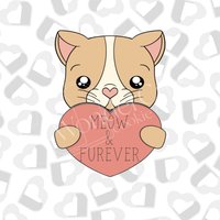Kitty Mit Herz - 2Er-Set Cookie Cutters-Valentinstag von WonderCutsCutters