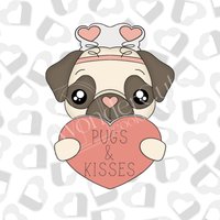 Valentine Mops - 2Er Set Ausstechformen Valentine Mops - 2Er Set Ausstechformen von WonderCutsCutters