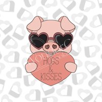 Valentine Piggie Mit Brille - Set Von 2 Cookie Cutters Valentinstag von WonderCutsCutters