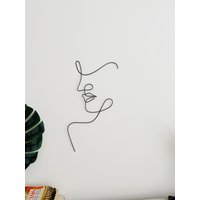 3D-Frauen-Gesichtsprofil | One Line Decor Metall Wand Kunst Wire Wort Wandkunst Metallwandkunst Linie Dekor Weibliche von WonderWireDesign