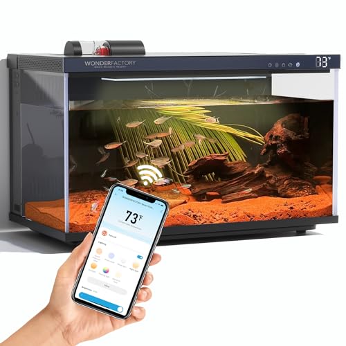 Smart Aquarium - Glastank mit 5 Gallonen, Selbstreinigungssystem, Effizienzfilter mit 7 farbigen LED-Lichtern, automatische Zuführung, HD-Glas UHA, wasserdicht Smart Aquarium - Glastank mit 5 Gallonen, Selbstreinigungssystem, Effizienzfilter mit 7 farbigen LED-Lichtern, automatische Zuführung, HD-Glas UHA, wasserdicht von Wonderfactory