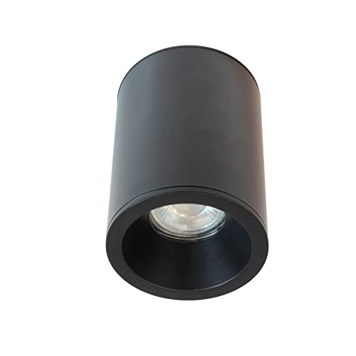 wonderlamp Strahler für Innen- und Außenbereich, Schwarz, IP65, geeignet für Badezimmer, GU10, zylindrisch, Lutar, W-T000039 von Wonderlamp