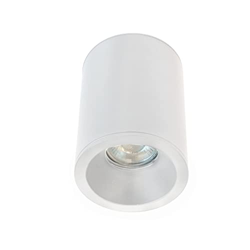 Wonderlamp Flächenleuchte für Innen und Außen weiß IP65 Badezimmer geeignet GU10 Leuchtmittel zylindrisch Lutar von Wonderlamp