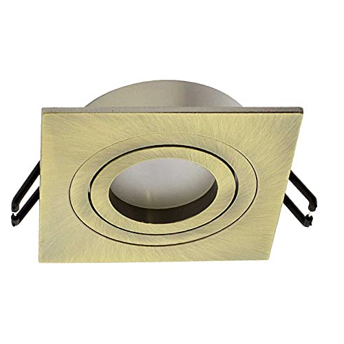 wonderlamp Deckeneinbaustrahler mit GU10 Fassung Leder quadratisch W-E000147 von Wonderlamp