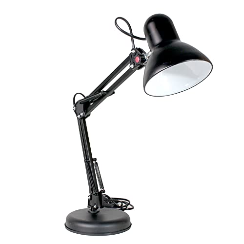 wonderlamp - Avati schwarze Gelenkleuchte, Retro-Schreibtischlampe, Gelenkkörper und Kopf, Glühbirne 1xE27 von Wonderlamp