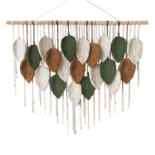 Wondramble Makramee wandbehang,Boho makramee wandteppich,Wohnzimmer,Schlafzimmer,Büro,WandDekoration 100x80cm (Farbe 1) von Wondramble
