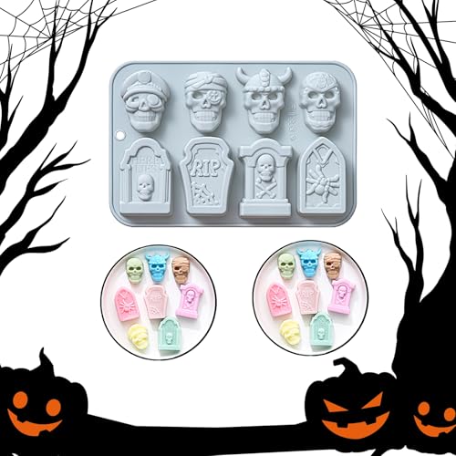 Wondsea 2025 neu Halloween-Grabsteinschädel-Silikonform,Halloween-Schokoladenform,Backform,Seife,Schmelzen,Süßigkeiten,Kuchen,Gelee,Backformen für Halloween,Familienfeier,DIY Wondsea 2025 neu Halloween-Grabsteinschädel-Silikonform,Halloween-Schokoladenform,Backform,Seife,Schmelzen,Süßigkeiten,Kuchen,Gelee,Backformen für Halloween,Familienfeier,DIY von Wondsea