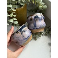 Verträumtes Galaxy Duo Keramik Bubble Tassen-Set | Handgefertigt Mit Einzigartiger Farbverlaufsglasur Set Aus 2 Kaffeetassen von WonkypotsDE