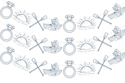 Wonmelody Bachelorette-Party-Dekoration, 3 Stück, für Junggesellinnenabschiede, Banner, Liebe am See, Hängedekoration, Mädchenausflug, Campingzubehör für nautische Brautparty, Hochzeit von Wonmelody