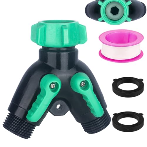 Wonsfuleu Gartenschlauchverteiler | Robuster Zweiwege Schlauch Adapter | Wasserdichte Lösung Für Effiziente Bewässerungssysteme In Garten Gewächshaus Und Rasenpflege von Wonsfuleu