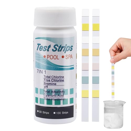 Wonsfuleu Hot Tub Test Strips - 100 Stück Präzise Teststreifen Für Pool Aquarium - Multifunktionale Langzeit Testpapiere Für Süßwasser Salzwasser Schwimmbad Teich von Wonsfuleu