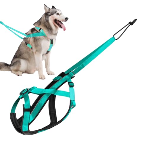Wonsfuleu Hundegeschirr Zum Ziehen,Reflektierendes Großhund Geschirr - Verstellbares Zugseil Für Schlittenhundetraining Spaziergänge Laufsport Outdoor Aktivitäten von Wonsfuleu