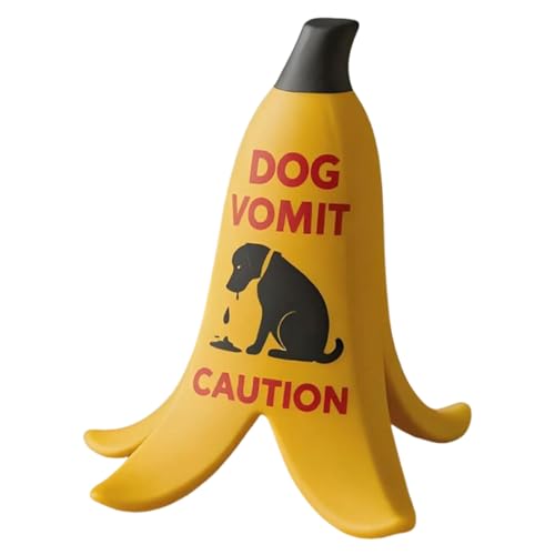 Wonsfuleu Katzen Erbrochenes Warnschild,Stehschild Für Tisch & - Bananenschalen-Form Tier-Erbrochenes Warnung Schreibtisch Deko Für Wohnzimmer Schlafzimmer Nachttisch Wohnung Bücher von Wonsfuleu