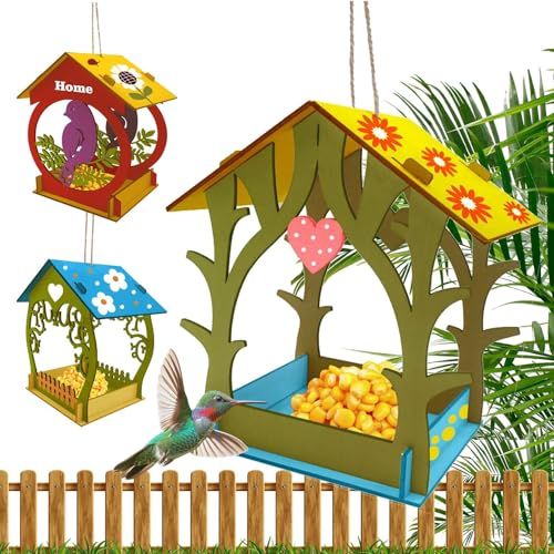 Wonsfuleu Outdoor Vogelfutterhaus - Wetterfestes Holz-Vogelfutterhaus Mit Handbemalter Deko - Dekoratives Handbemaltes Wasserdichtes Vogelhäuschen Für Balkon Terrasse Garten & Fenster Wonsfuleu Outdoor Vogelfutterhaus - Wetterfestes Holz-Vogelfutterhaus Mit Handbemalter Deko - Dekoratives Handbemaltes Wasserdichtes Vogelhäuschen Für Balkon Terrasse Garten & Fenster von Wonsfuleu