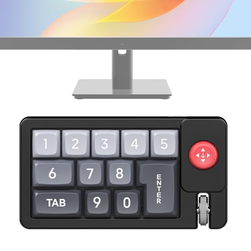 Wonsfuleu Programmierbare Tastatur, RGB Kabelgebundene Programmierbare Tastatur, Heißwechselbarer Kabelgebundener Einhand-Ziffernblock Mit Joystick Für Grafikdesign von Wonsfuleu
