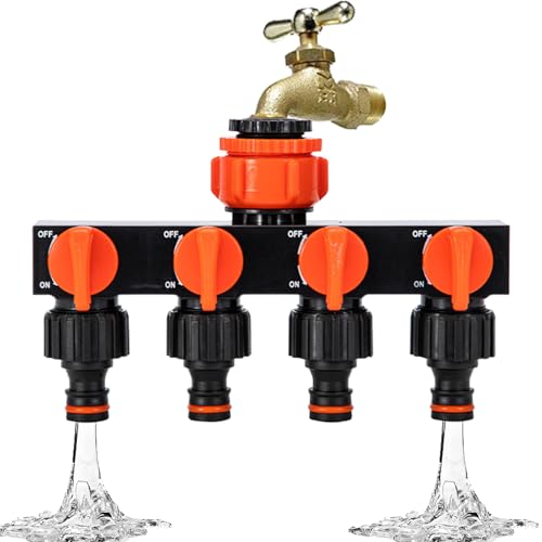 Wonsfuleu Spigot Verteiler 4 Wege | Wasserhahn Verteiler Zapfventil Adapter,Dichter Anschluss Bewässerungszubehör Für Rasen Gewächshaus Autowaschen Wonsfuleu Spigot Verteiler 4 Wege | Wasserhahn Verteiler Zapfventil Adapter,Dichter Anschluss Bewässerungszubehör Für Rasen Gewächshaus Autowaschen von Wonsfuleu