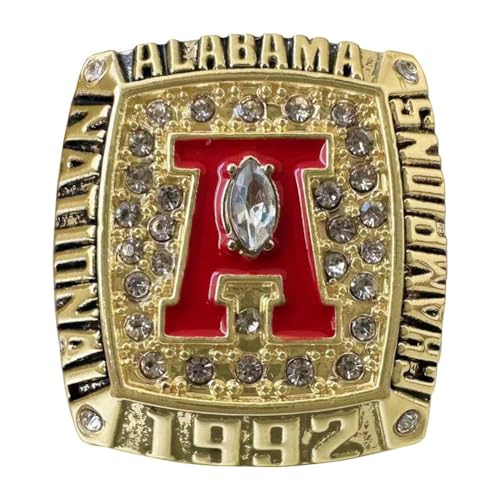 Wonsunte Fußballmeisterschaftsring Von 1992 UA-Champions-Ringe Mit Schaukasten Souvenir Für Sportfans Rugby-Siegertrophäe Sammlerstück Freunde Und Alumni von Wonsunte