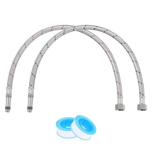 Anschlussschlauch Armatur G3/8 x M10,2 Stück Flexschlauch Verlängerung,80 cm Wasserhahn Schlauch,3/8 Zoll Verlängerung Flexschlauch,Edelstahl Panzerschlauch,Wasserhahn Anschlussschlauch für Küche,Bad von Wonuante