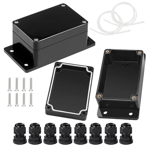 2 Stück Abzweigdose Schwarz, 100×68×50MM ABS Abzweigdose, IP65-Anschlusskastengehäuse, Abzweigkasten Aufputz Verteilerdose, Elektronisches Projektkastengehäuse für Elektrisches Zubehör 2 Stück Abzweigdose Schwarz, 100×68×50MM ABS Abzweigdose, IP65-Anschlusskastengehäuse, Abzweigkasten Aufputz Verteilerdose, Elektronisches Projektkastengehäuse für Elektrisches Zubehör von Wonuante