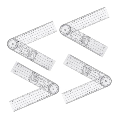 4 Stück Orthopädisches Winkelmesser für Physiotherapie 360 ° PVC, einfach für den täglichen Gebrauch der Kartographie für Familien und Studenten CM/Inch, transparent und langlebig von Wonvify