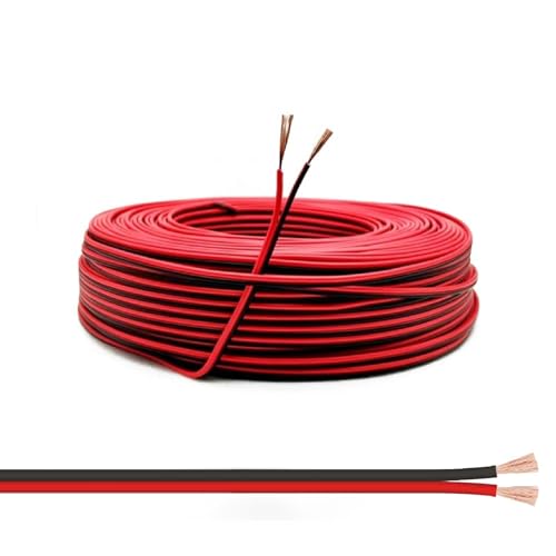 Wonvify 22AWG 10M Verlängerung 2-Pin-Draht 2 Farben Rot/Schwarz verzinntes Kupferkabel, 5-36V DC 18 Gauge Flexibles 2-Leiter-Überbrückungskabel für LED-Band-Lampenstreifenbeleuchtung von Wonvify