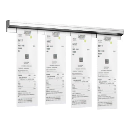 Wonvify Bonhalter Gastronomie Bonschiene Selbstklebend 30m, Aluminium Bestellhalter Klemmleiste, Zettelhalter für Hold Orders Küchenbon Bar Büro Bestellung von Wonvify