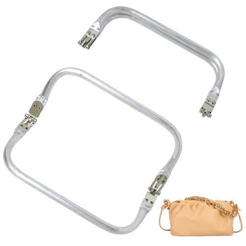 Wonvify Häkelnadelverschluss, 2 Stück Klick-Klack-Verschluss Griffe für DIY-Tasche, 20 x 9 x 1 cm, Aluminium Griff Tasche Rahmen Verschluss U-förmig, für Tasche Kupplung Handwerk Projekte von Wonvify