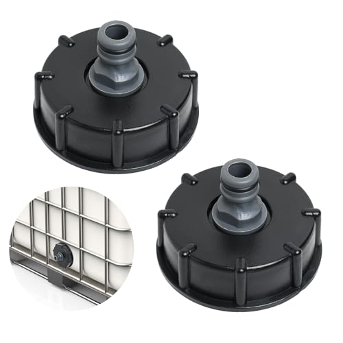 Wonvify IBC-Tankdeckel-Adapter, S60 x 6 IBC-Anschluss, 1/2 Zoll Gewindelochkappe, geeignet für den Anschluss von Gartenschläuchen, IBC-Regenwassertank, 1000 l Tankdeckel von Wonvify