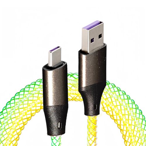 Wonvify USB-C Kabel, 100 cm, RGB hell, 66 W, Gehäuse aus Zinklegierung, helles USB-Kabel für Datenübertragung und Aufladung, für alle Geräte des Typs C Wonvify USB-C Kabel, 100 cm, RGB hell, 66 W, Gehäuse aus Zinklegierung, helles USB-Kabel für Datenübertragung und Aufladung, für alle Geräte des Typs C von Wonvify